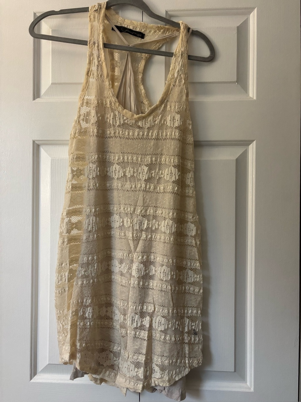 Patterson J Kincaid originals Cream tank summer lace dress size XS